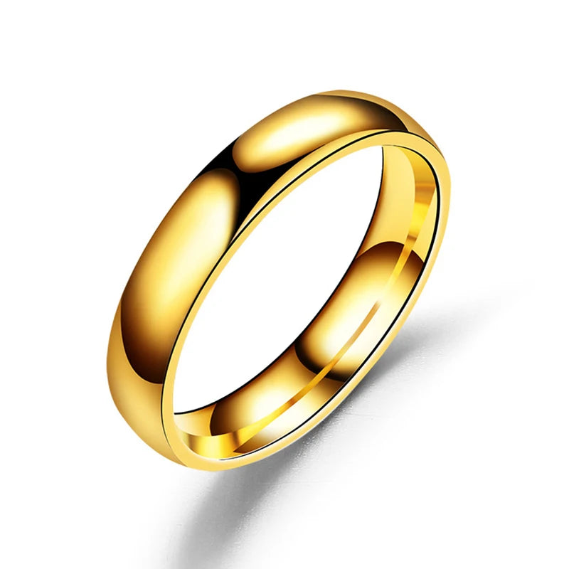 6MM Stainless Steel Smooth Rings For Women Men Titanium Steel Ring Couple Wedding Fashion Waterproof Jewelry Gift