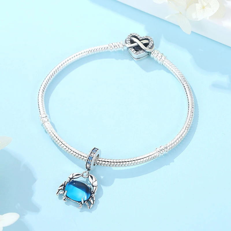 Original 925 Sterling Silver Bracelets Bangles Love Heart Clip Charms Beads Snake Chains For Women Rose Gold DIY Luxury Jewelry
