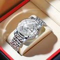 POEDAGAR Luxury Trendy Man Wristwatch Waterproof Stainless Steel Luminous Men Watch Date Week Fashion Quartz Men's Watches Reloj