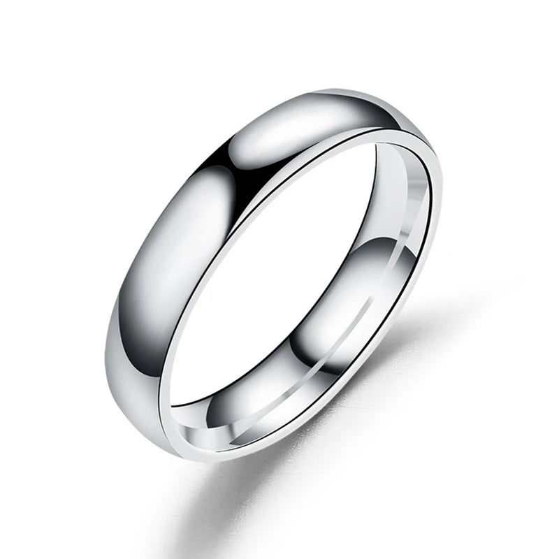 6MM Stainless Steel Smooth Rings For Women Men Titanium Steel Ring Couple Wedding Fashion Waterproof Jewelry Gift