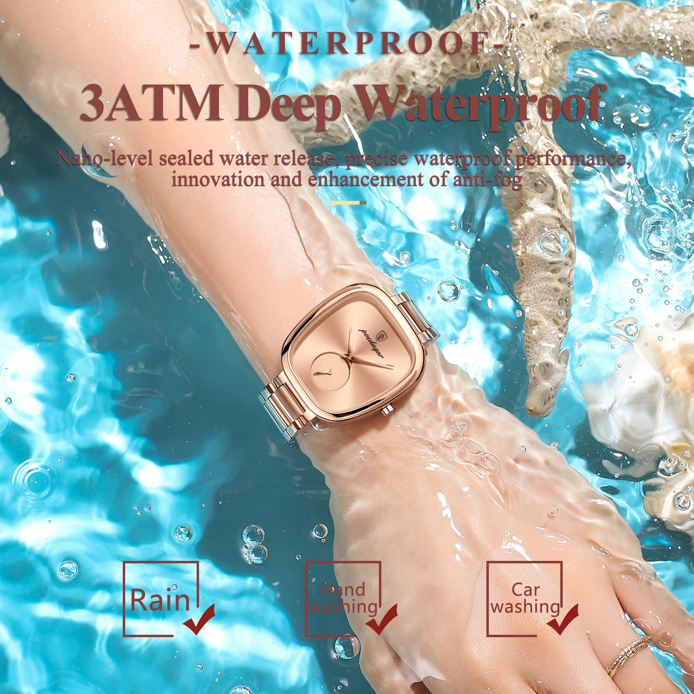 POEDAGAR Luxury Elegant Watch For Woman Waterproof Stainless Steel Quartz Women's Watches Simple High Quality Ladies Wristwatch