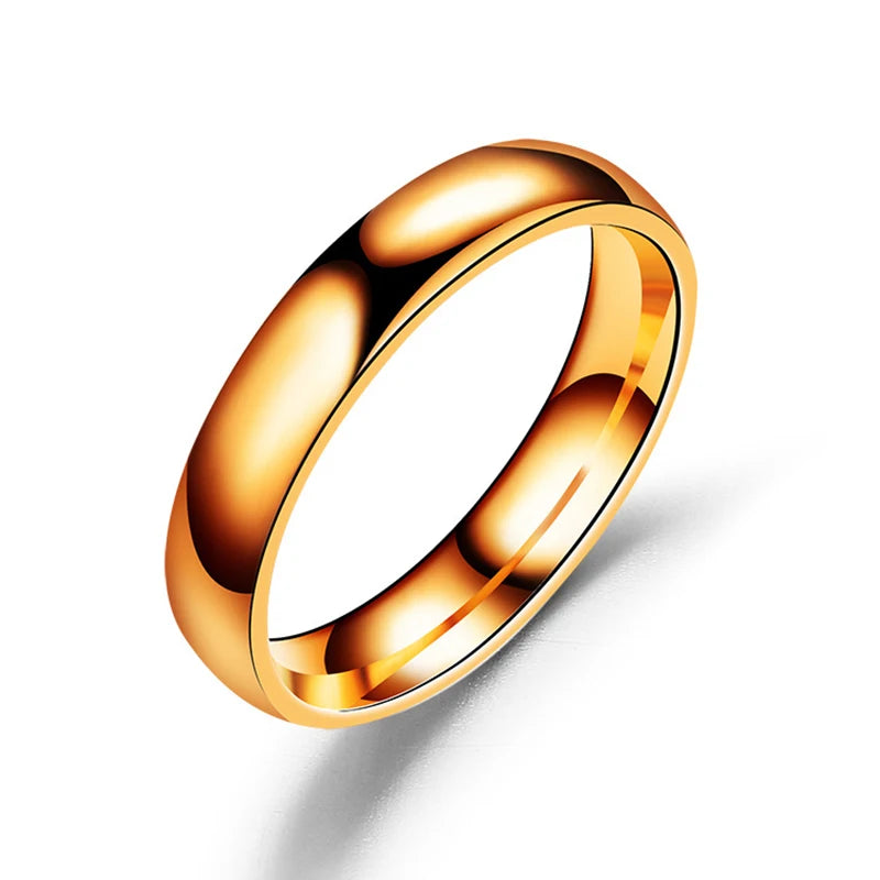 6MM Stainless Steel Smooth Rings For Women Men Titanium Steel Ring Couple Wedding Fashion Waterproof Jewelry Gift