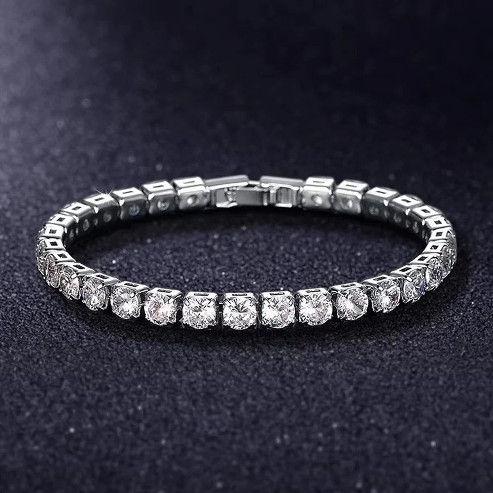 New Luxury Gold Silver Color on Hand Princess Bracelet Bangle for Women Anniversary Gift Jewelry Wholesale