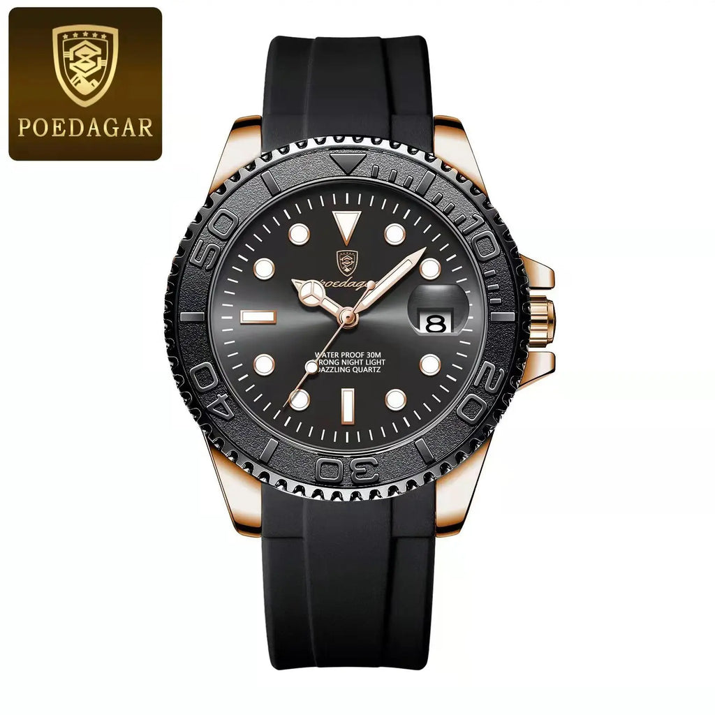 POEDAGAR Original Luxury Man Wristwatch Waterproof Luminous Date Men Watch Stainless Steel Fashion Business Men's Quartz Watches