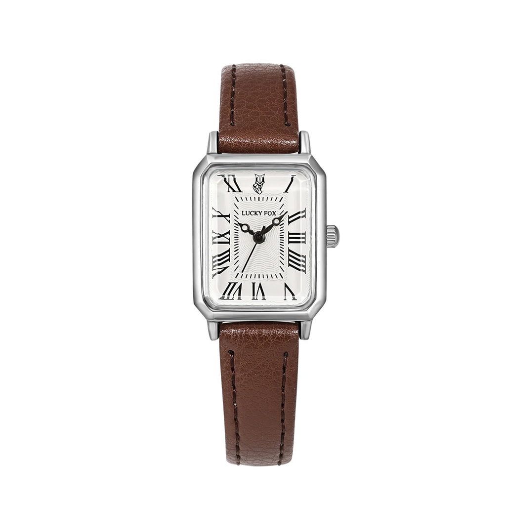 Fashion Rectangle Quartz Wrist Watch for Women Luxury Brand Roman Dial Leather Strap  Ladies Watches Clock