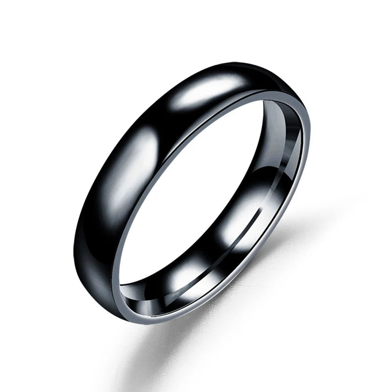 6MM Stainless Steel Smooth Rings For Women Men Titanium Steel Ring Couple Wedding Fashion Waterproof Jewelry Gift