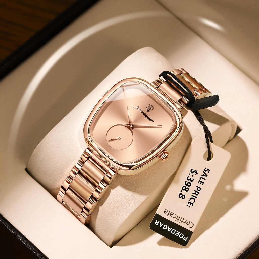 POEDAGAR Luxury Elegant Watch For Woman Waterproof Stainless Steel Quartz Women's Watches Simple High Quality Ladies Wristwatch